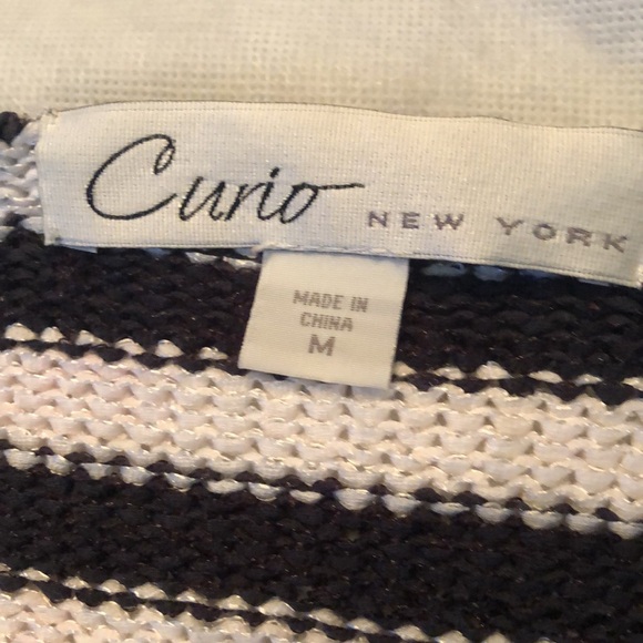 Curio big mop button dow long sleeved striped cotton blend cardigan sweater - Picture 7 of 11